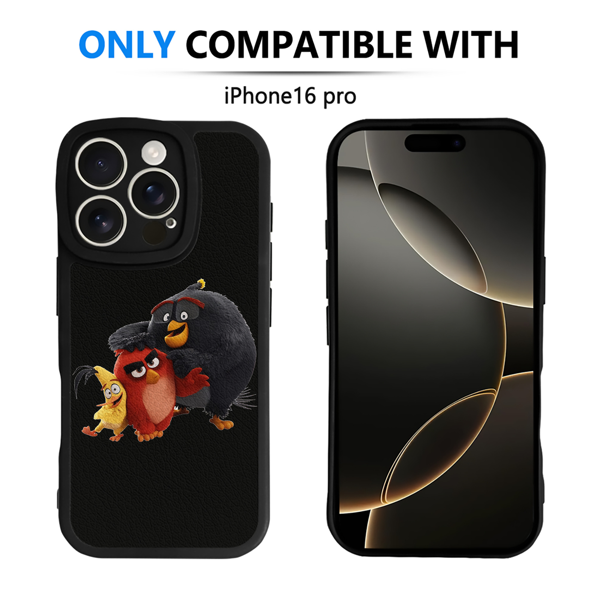 （画像用） Angry Birds アングリーバード 【iPhone 16シリーズ対応】シリコンスマホケース（レザー調） 材質：シリコン